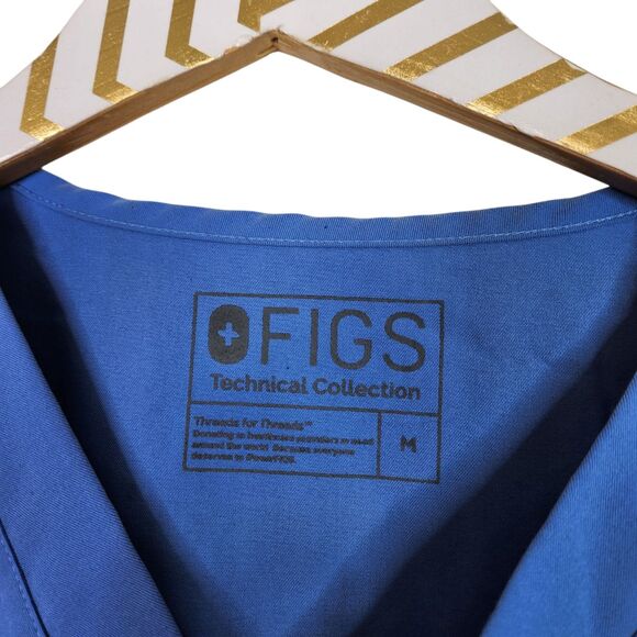 FIGS Top Mens Medium Blue Leon Three-Pocket Scrub Top Medical Doctor Nurse - Picture 5 of 7